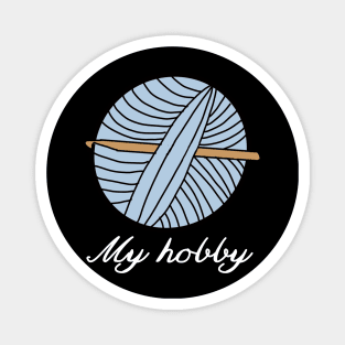 My hobby crochet blue knit Magnet